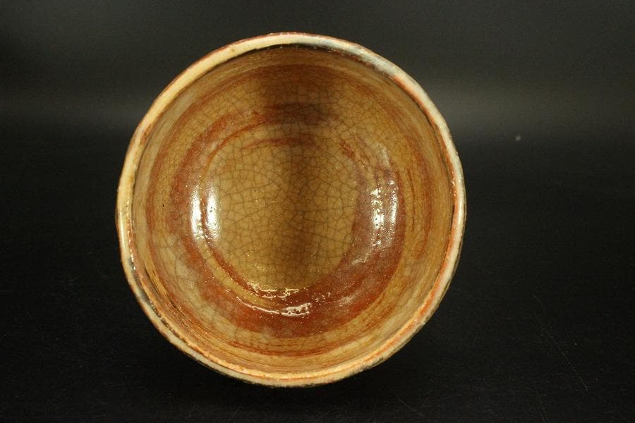 茶道具 二代 小川長楽造 漁村曙 茶碗 共箱 美品(A807)