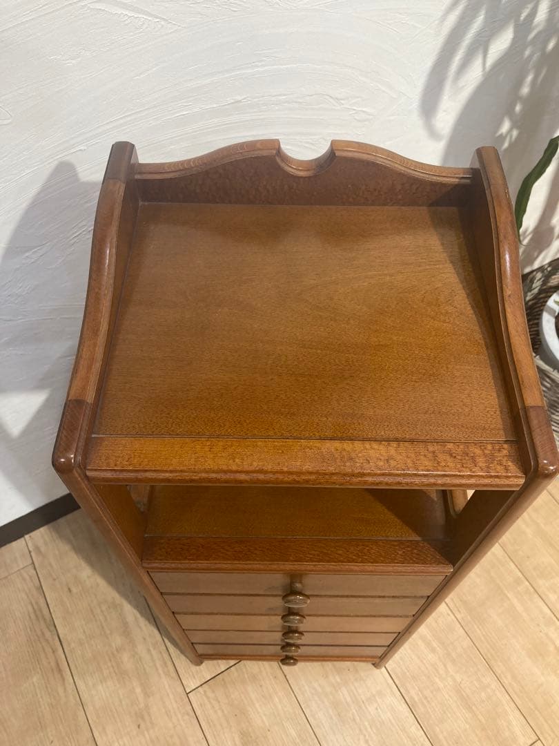 オールドカリモク　木製　棚　5段キャビネット　引き出し　アンティーク　レトロ