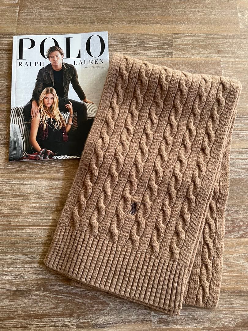 Polo Ralph Lauren ケーブル編みマフラー ベージュ新品未使用