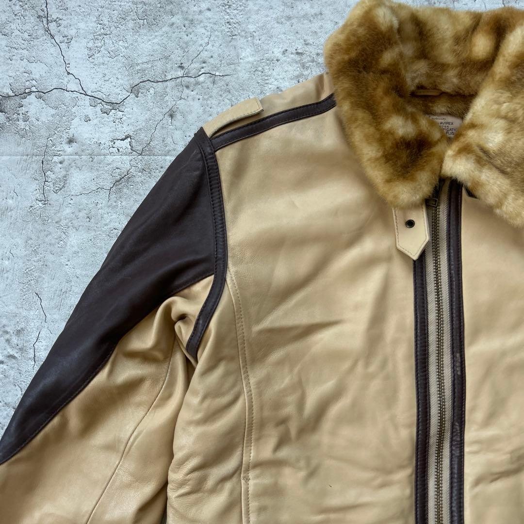 希少 AVIREX 羊革 ラムレザー B-3 ボマージャケット M