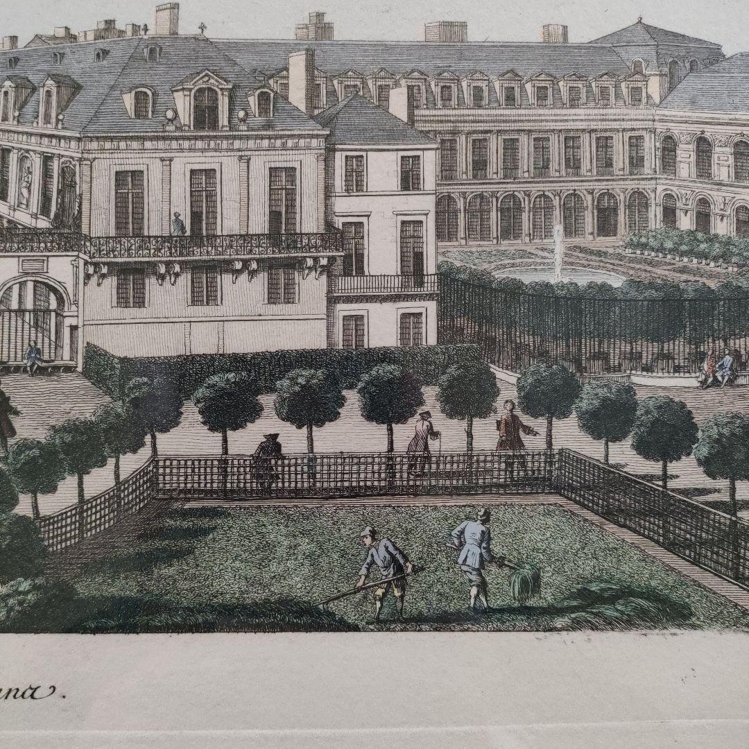 大判銅版画『オルレアン公モンシニョール殿下王宮』、ルーブル美術館エンボスマーク入