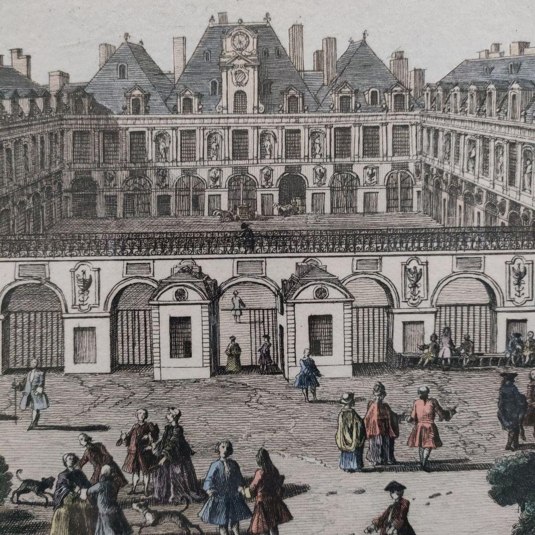 大判銅版画『オルレアン公モンシニョール殿下王宮』、ルーブル美術館エンボスマーク入