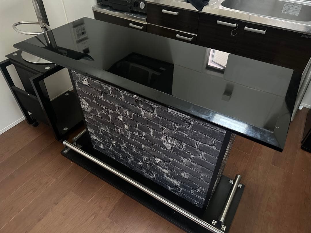 モダンテーブル 石材風天板