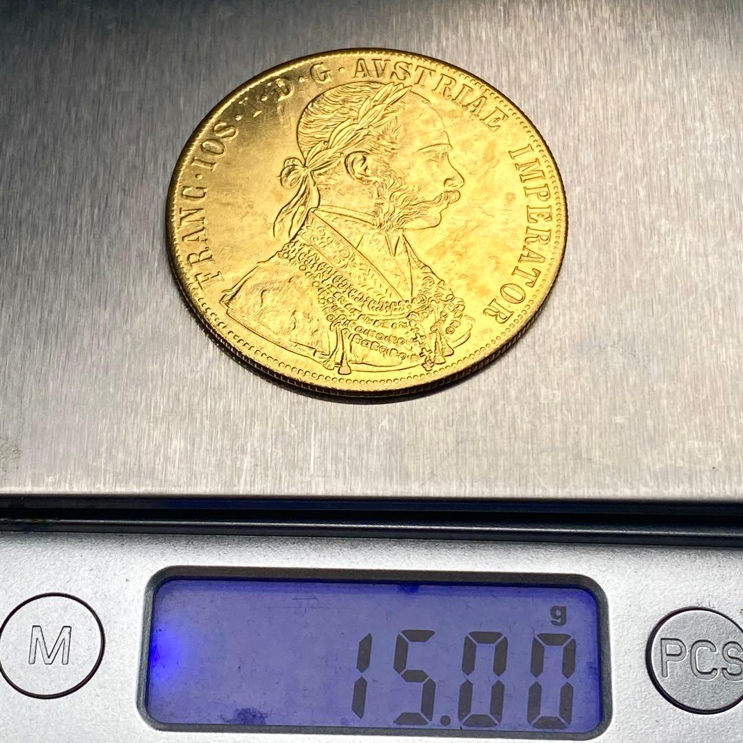 海外古銭　オーストリア　ダカット　双頭の鷲　　1881年