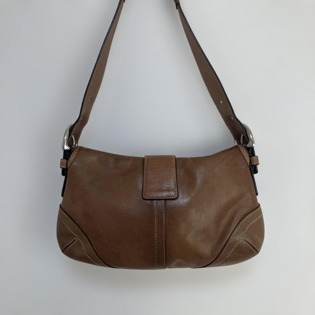 【美品】コーチ ソーホー ワンショルダー ハンドバッグ レザー キャメル