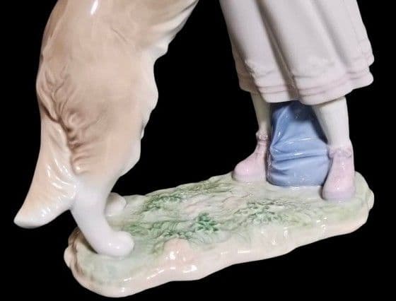 極美 LLADRO リヤドロ 待ってたよ！ 犬と少女 西洋陶磁 陶芸 2002年