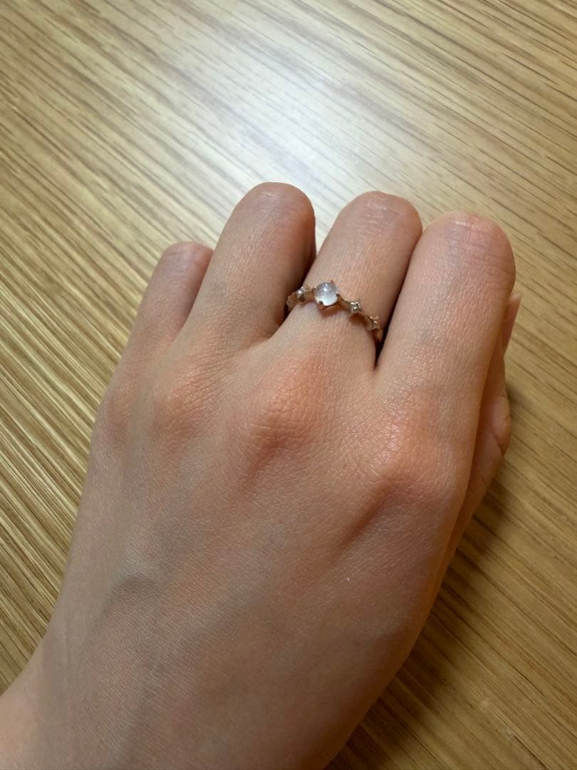 スタージュエリー　K10 ROSE ムーンストーン＆ダイヤモンドリング#08