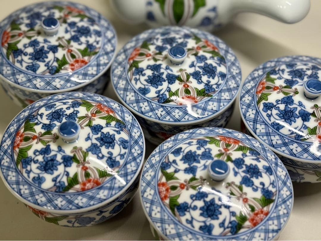 茶道具 源右衛門茶器揃 急須 湯呑茶碗5客 茶器