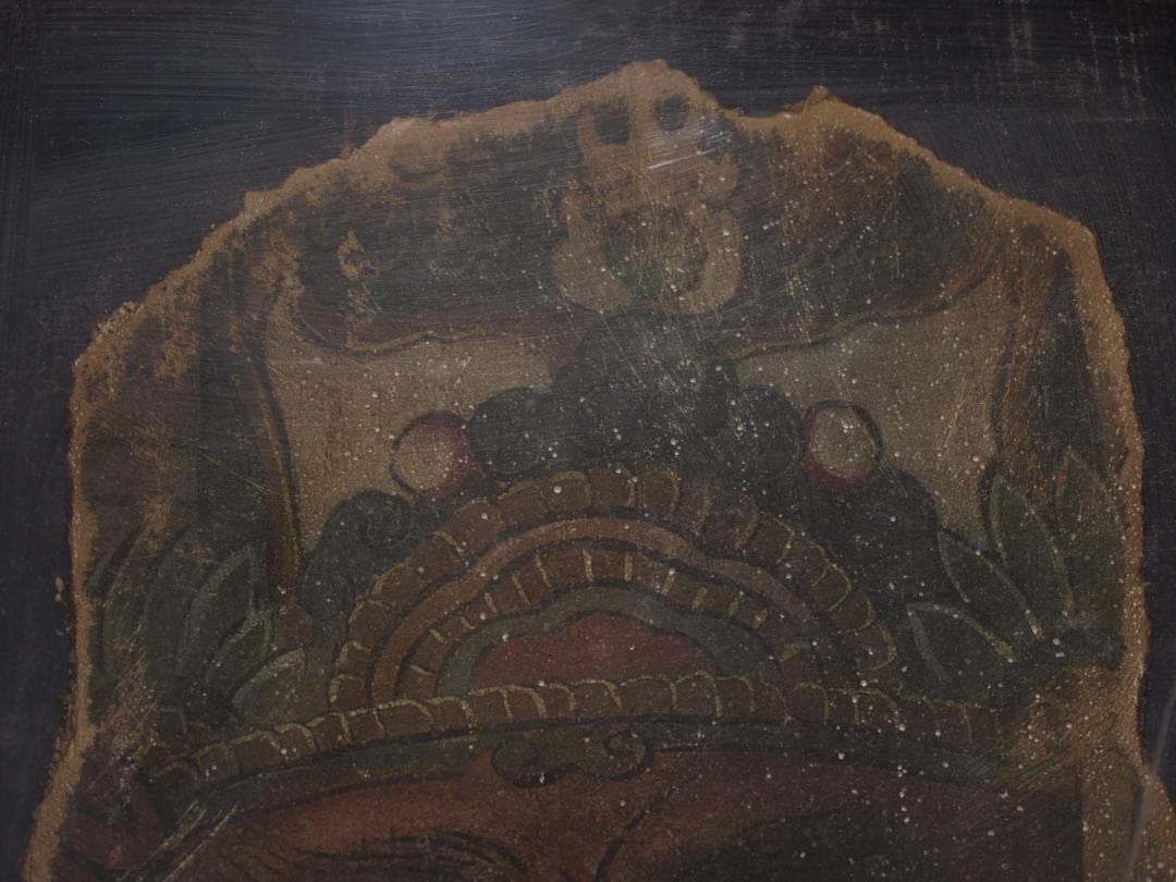 骨董市掘り出し品 中国唐時代　敦煌莫高窟壁画 彩絵　人物像 AK1944A7-2