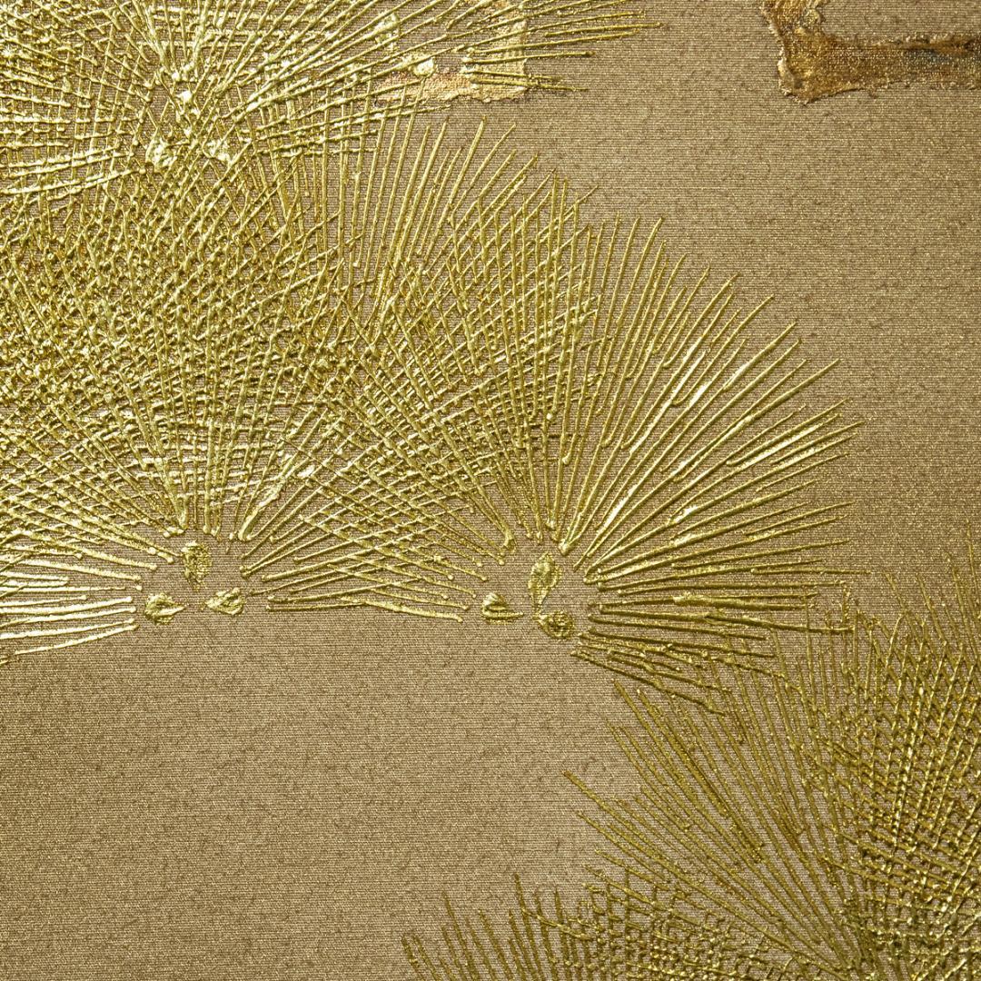 掛軸-1411　西山観修　松寿　共箱　金刺繍作品