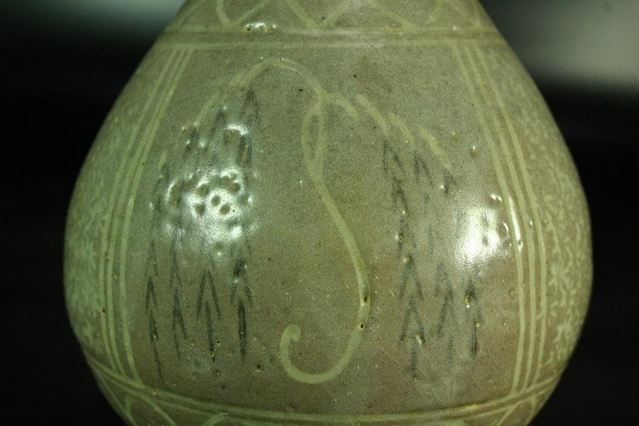 高麗美術 李朝 柳模様 徳利(K-A826)