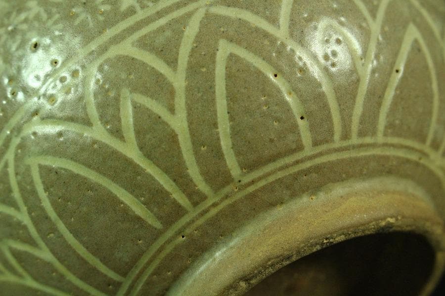 高麗美術 李朝 柳模様 徳利(K-A826)