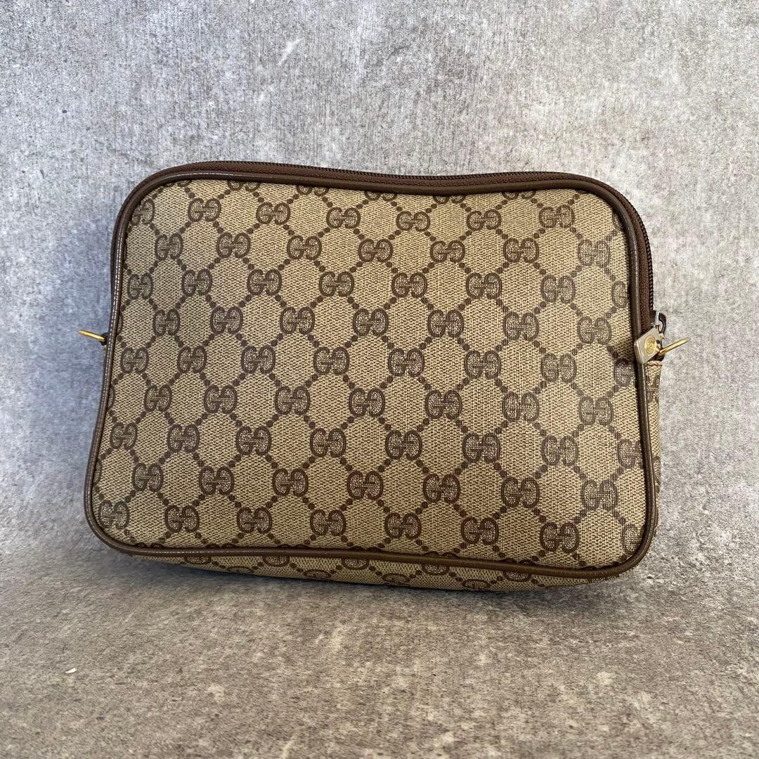 GUCCI ショルダー バッグ　GGスプリーム　インターロッキング　レザー