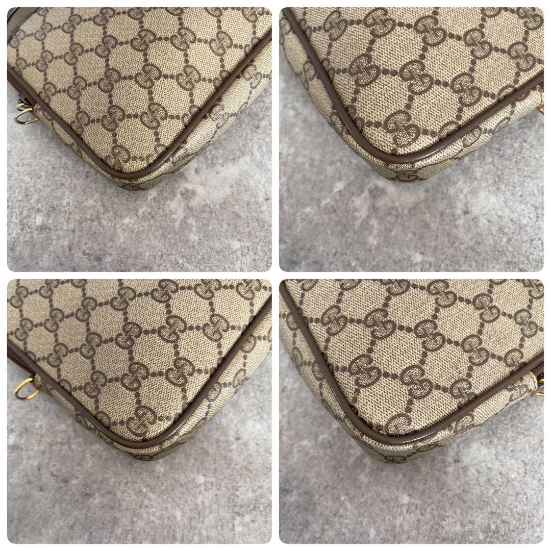 GUCCI ショルダー バッグ　GGスプリーム　インターロッキング　レザー