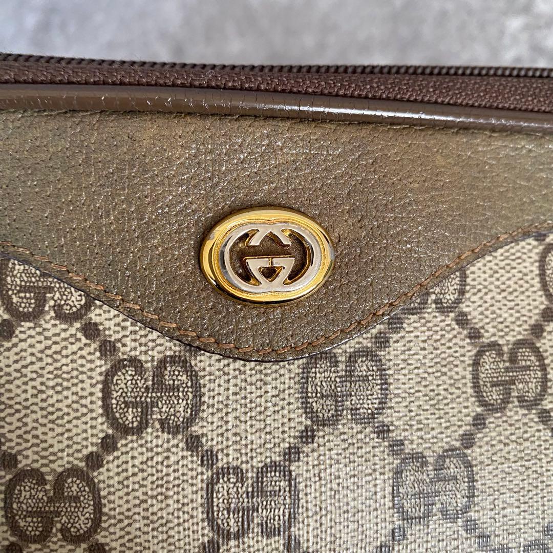 GUCCI ショルダー バッグ　GGスプリーム　インターロッキング　レザー