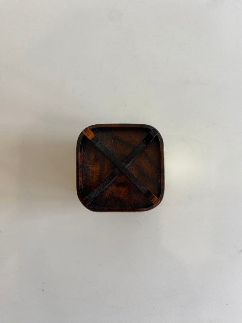 こじま黒柿糸巻型香合　中村宗悦作　茶道具