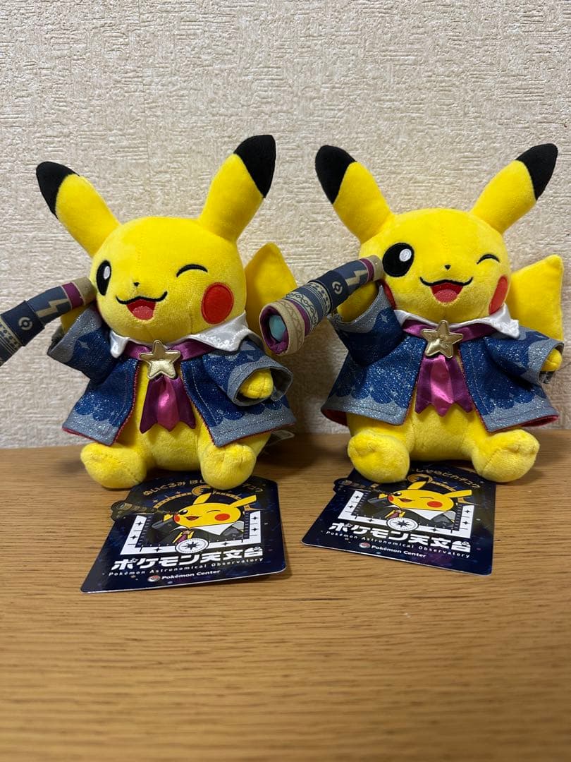 2体セット　ポケモン天文台　ピカチュウ ぬいぐるみ　観測ノート付