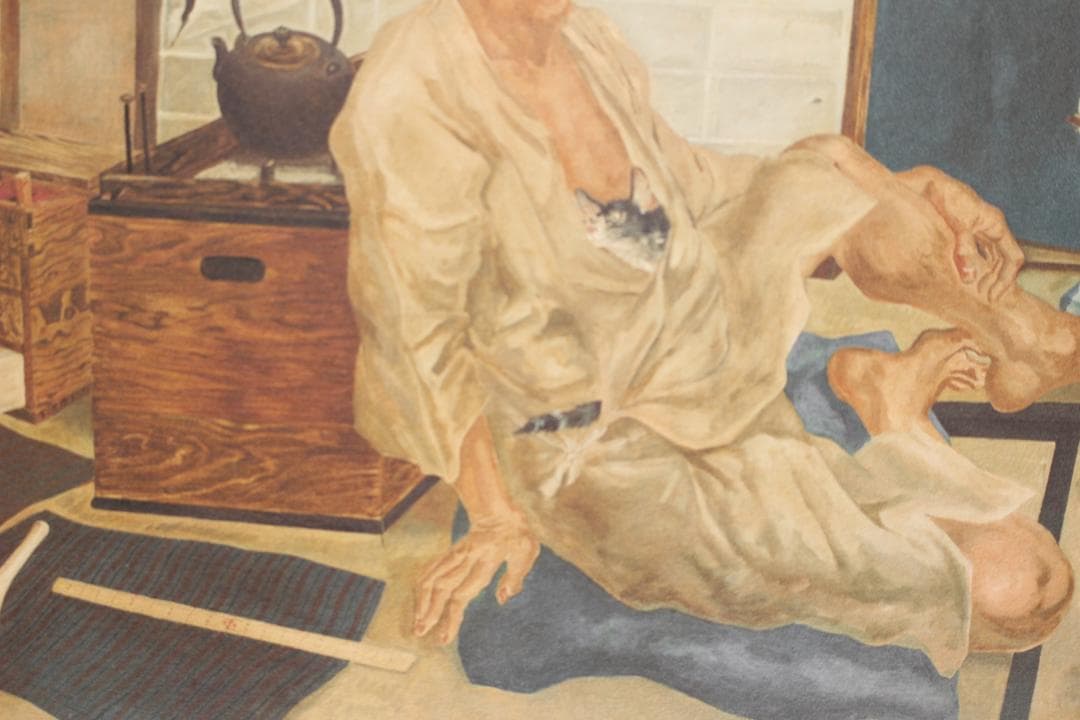 藤田嗣治 エスタンプリトグラフ「自画像」 75部限定 4/75