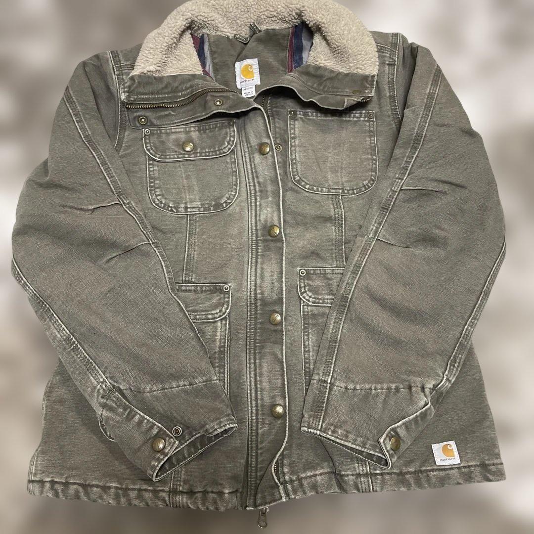 ド*君様 メキシコ製 Carhartt ダックジャケット モスグリーン サイズM