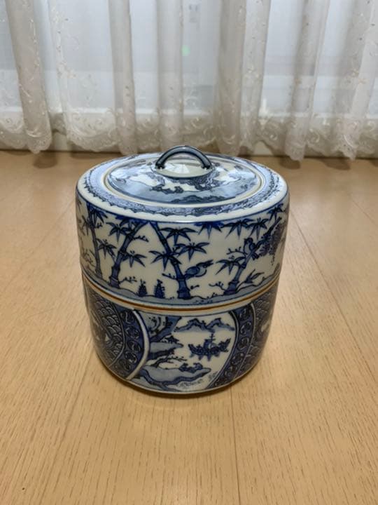 茶道具　曽根幸風作　染付棯瑞祥 水指