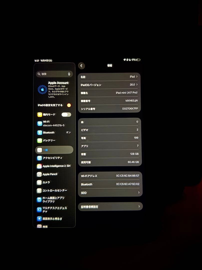 iPad mini第7世代本体