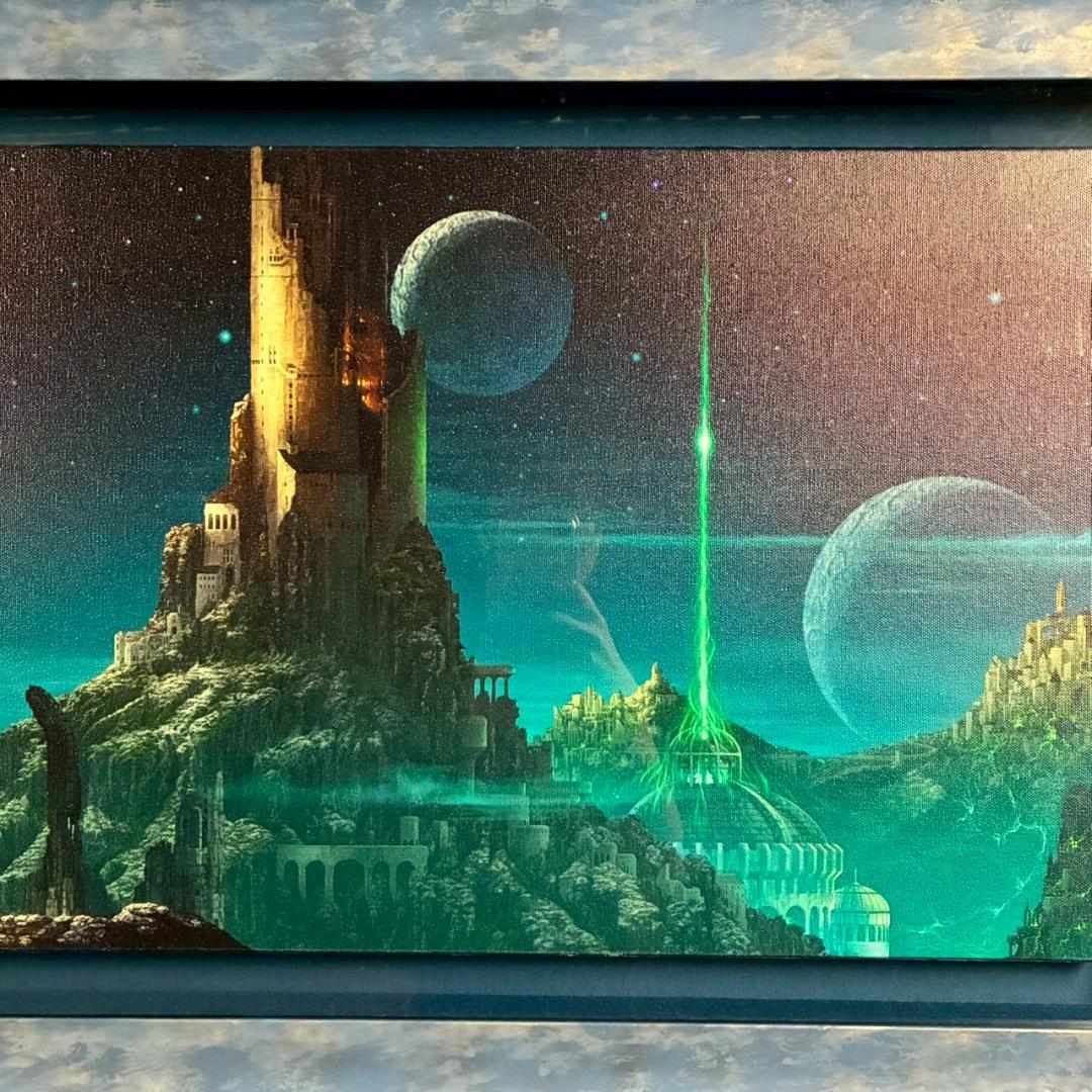 【うに】美品 内尾和正「憶の露」キャンバスジークレー 大作 直筆サイン入