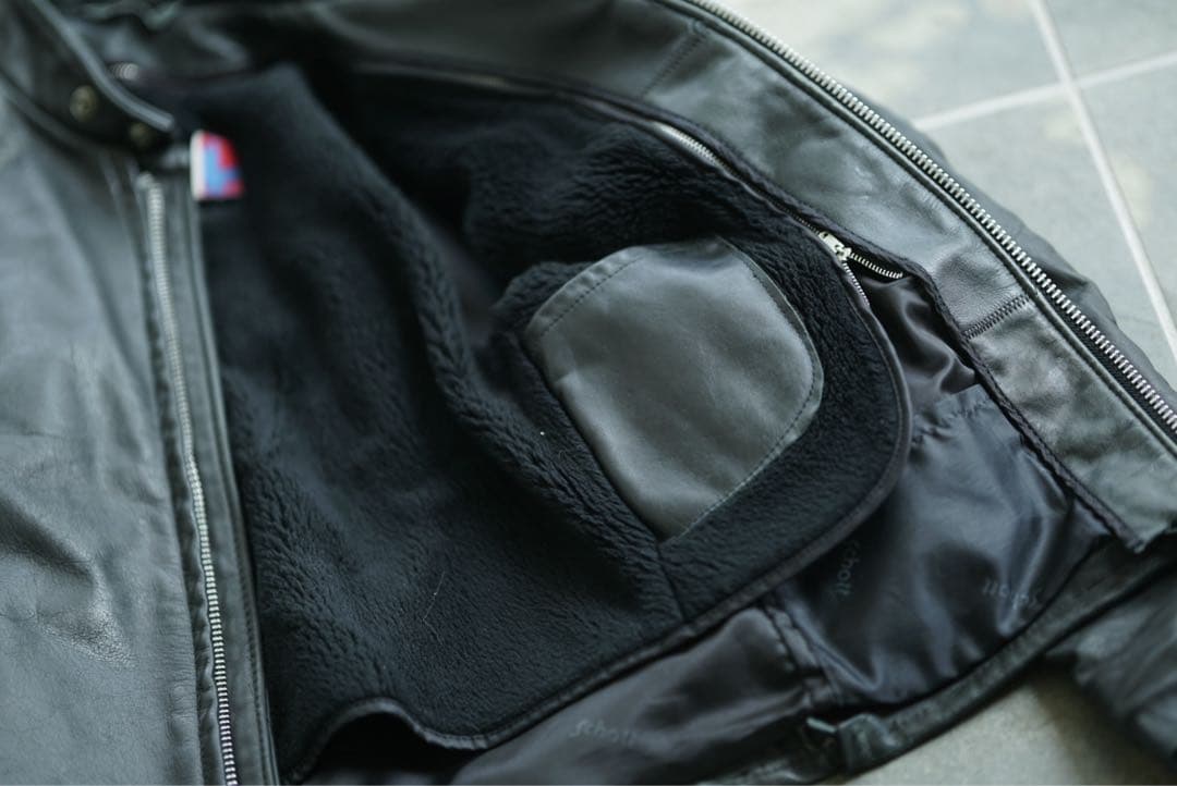 Schott 641 ボアライナー付 シングル ライダースジャケット 36