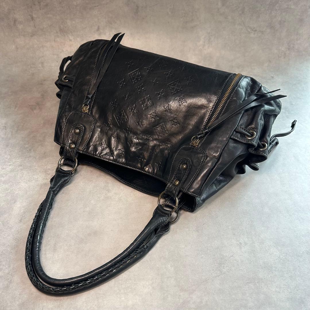 russet エンボスロゴ　オールレザー ホーボー　ワンショルダーバッグ　肩掛け