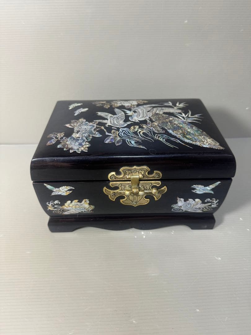 2565 螺鈿細工 花鳥　宝石箱 小物入れ 漆器 アクセサリーケース
