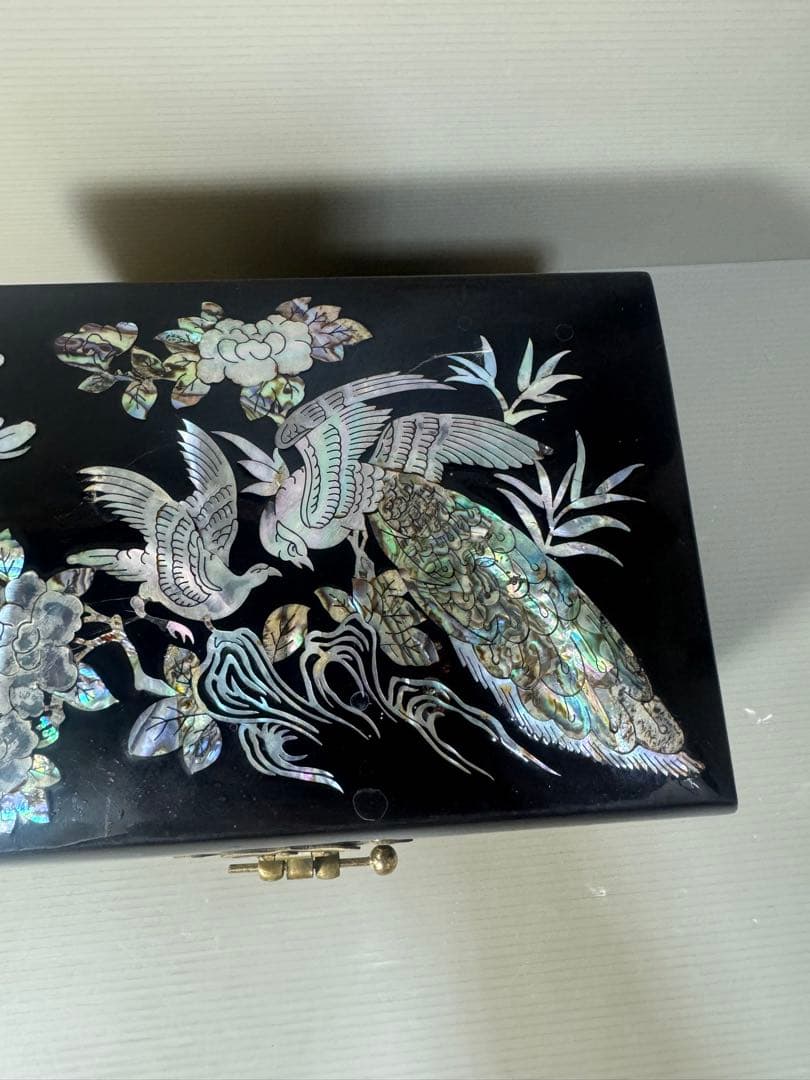 2565 螺鈿細工 花鳥　宝石箱 小物入れ 漆器 アクセサリーケース