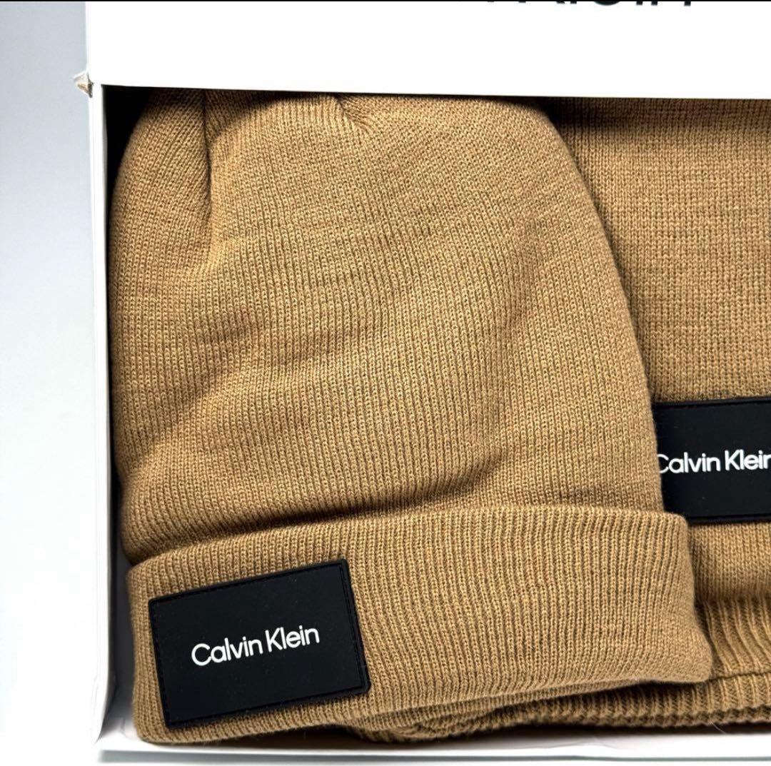 新品   ニット帽 マフラー セット 裏起毛 ボア CK