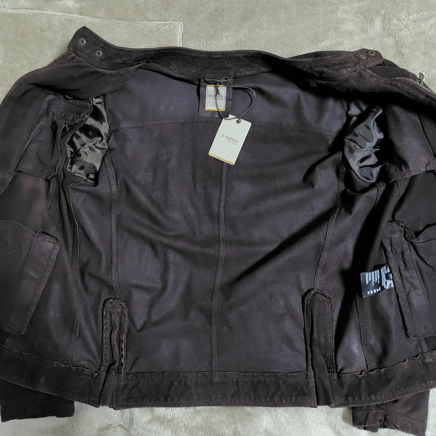 新品 Andrea D'AMICO サイズ54 ダミコ ライダース スエード