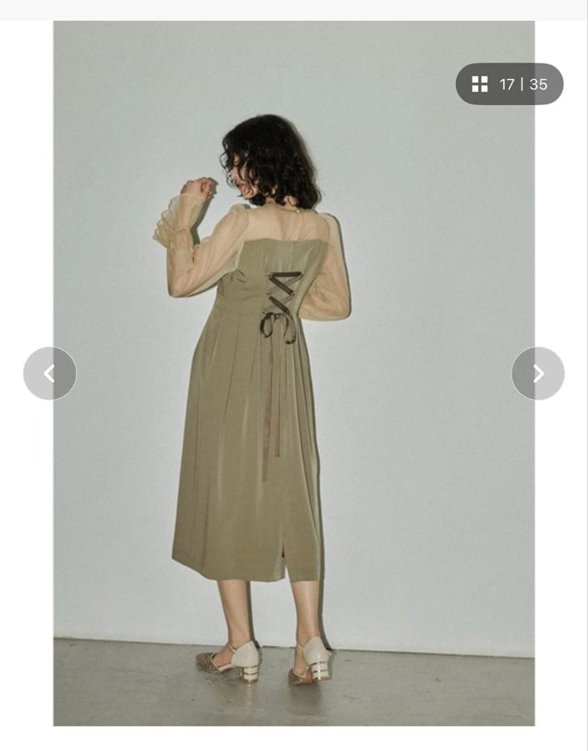 niana ビスチェデザインコクーンドレス　カーキ　S