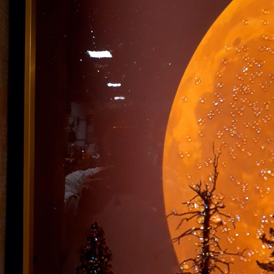 輸入雑貨　天然石　『ムーン』　風景画　水晶石　クリスタル　フレーム付き