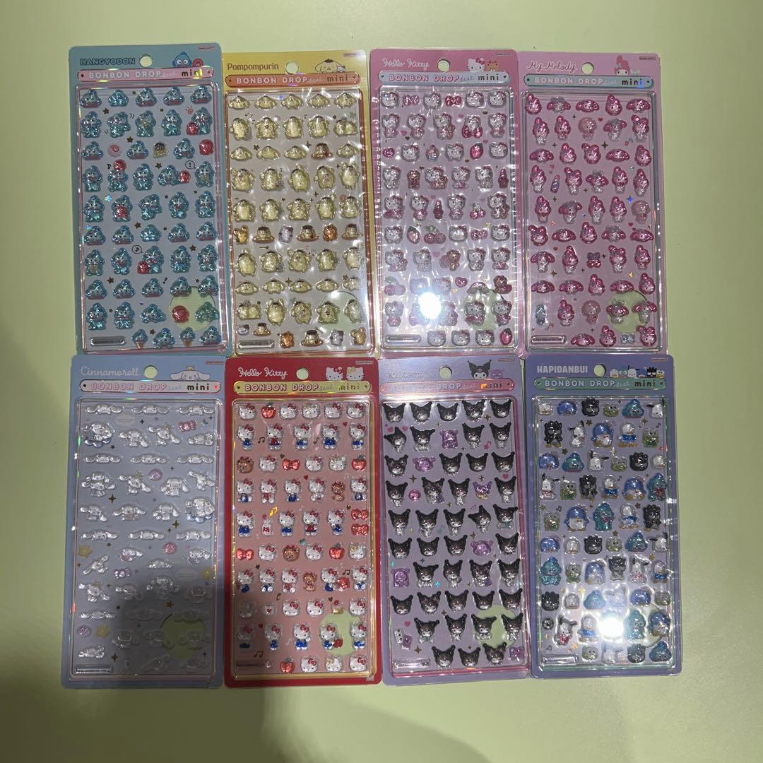 正規品　ボンボンドロップシール　ミニ　サンリオ8種　コンプリート