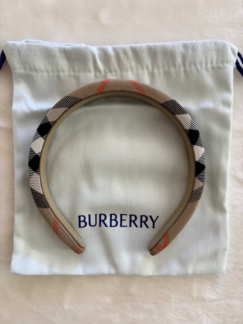 未使用【BURBERRY】2025　チェック ナイロン ヘッドバンド