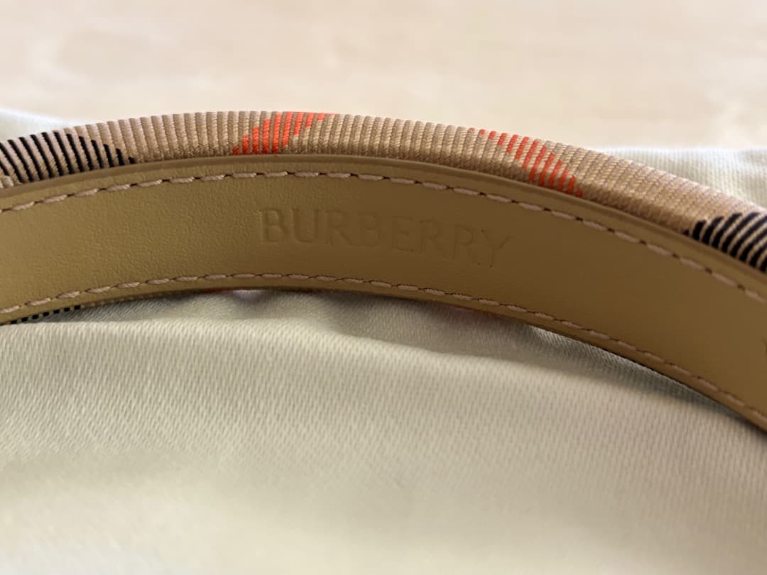 未使用【BURBERRY】2025　チェック ナイロン ヘッドバンド