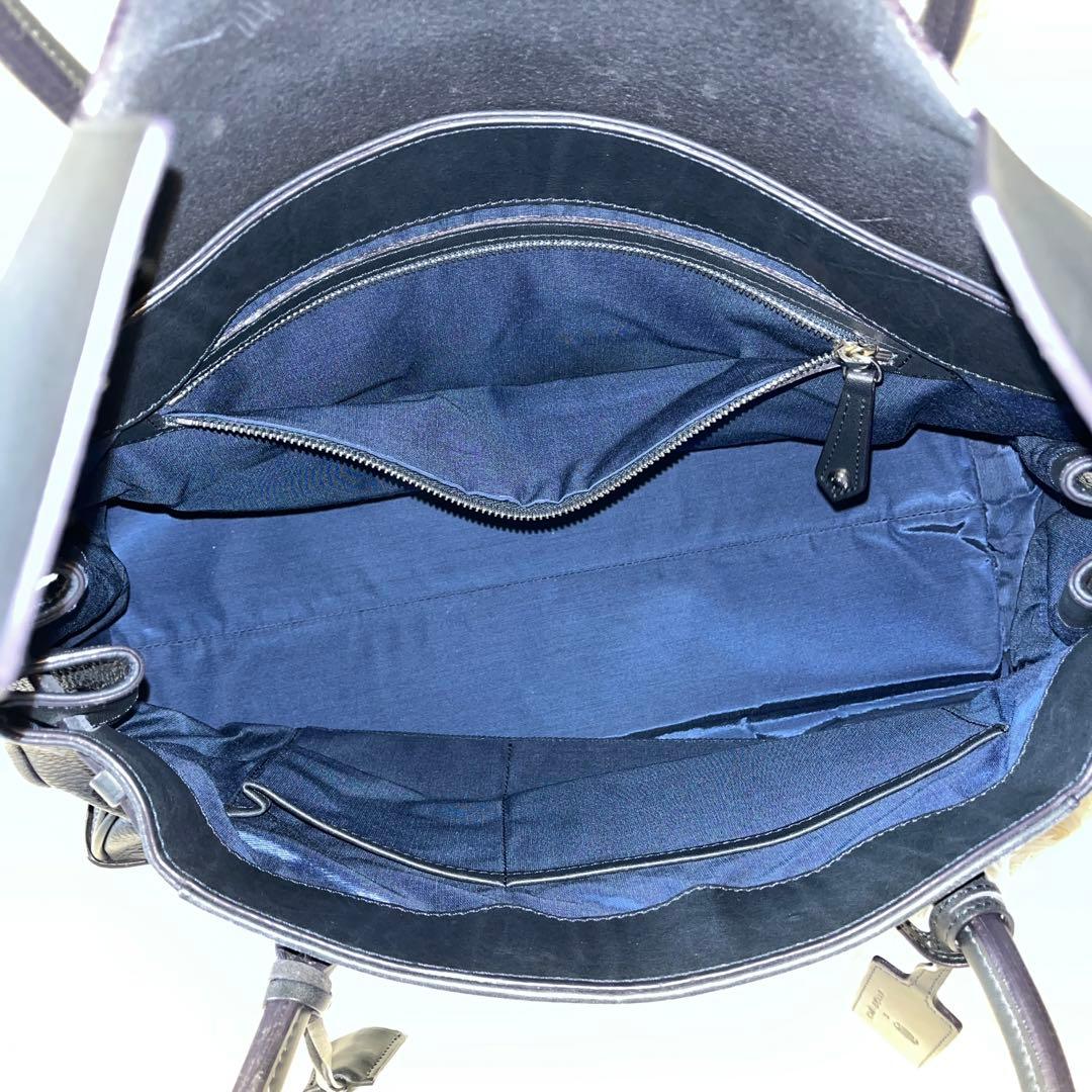 SOMES SADDLE×HT LABEL ビジネスバッグ　レザー　ネイビー