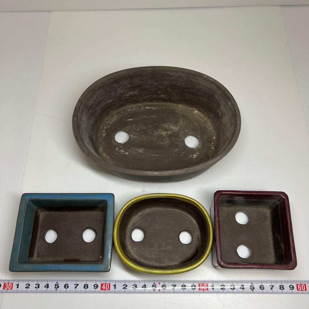 中国美術　在銘植木鉢　幅約7.5~18㎝　東Y7-1104⑤タトヒサ