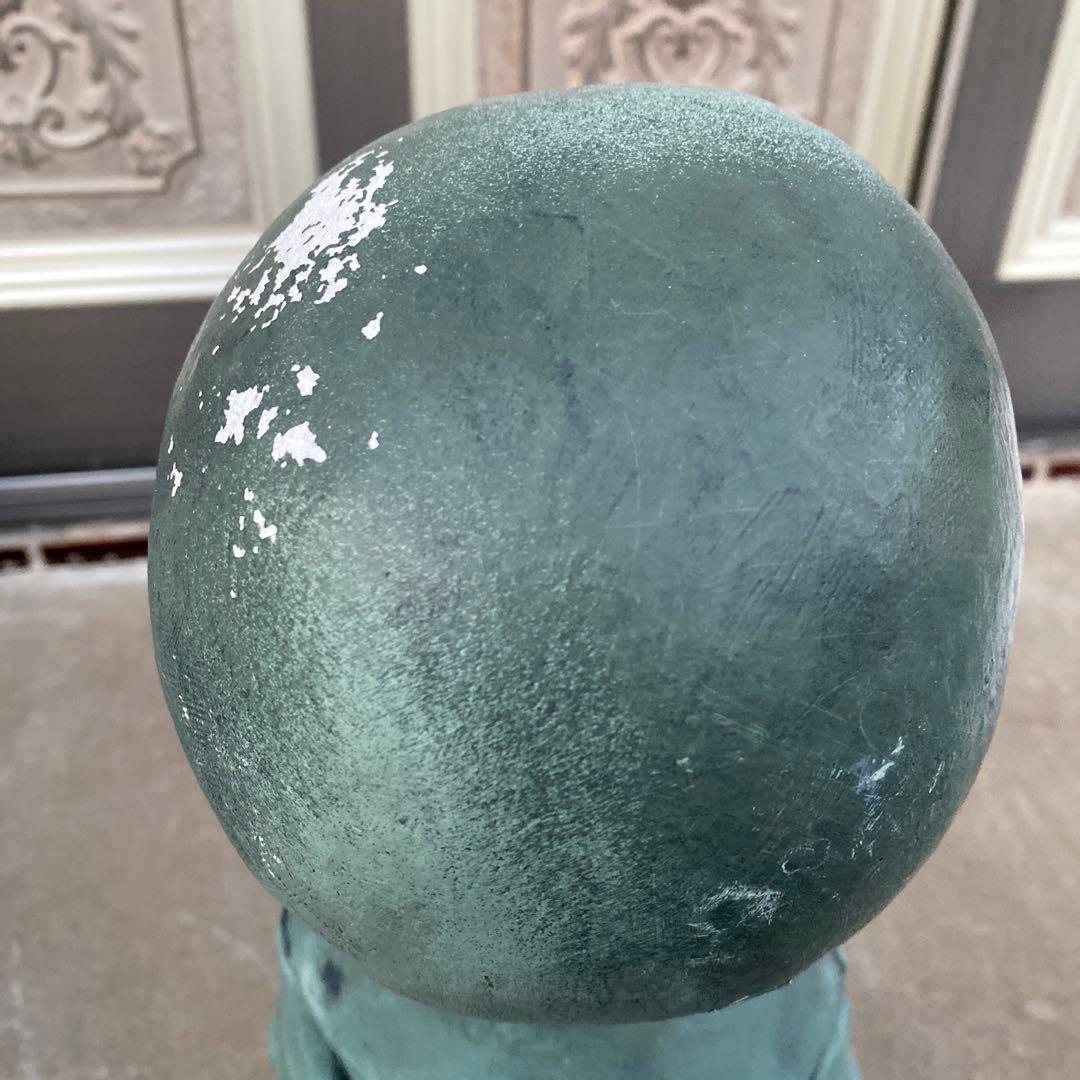 ドアストッパー　軍人の少年 置物 約45cm コンクリート　12kg