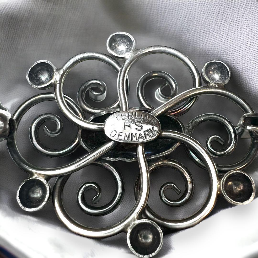 【現品限り】北欧 ヴィンテージ シルバー モダニストブローチ オーバル