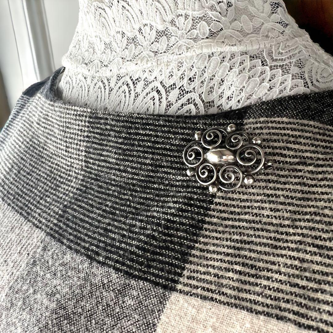 【現品限り】北欧 ヴィンテージ シルバー モダニストブローチ オーバル