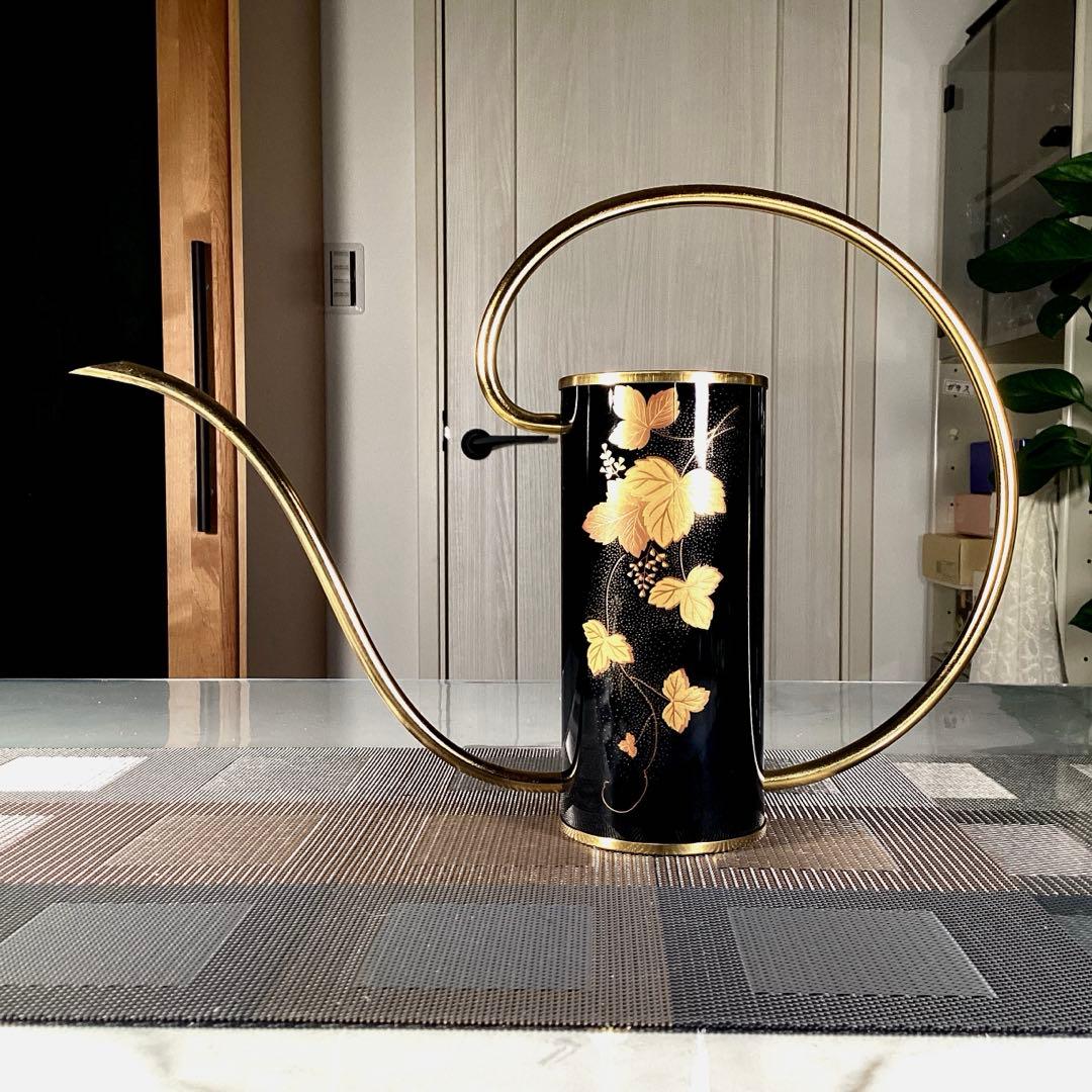 『未使用•痛み』　会津塗　ジョウロ　金彩絵