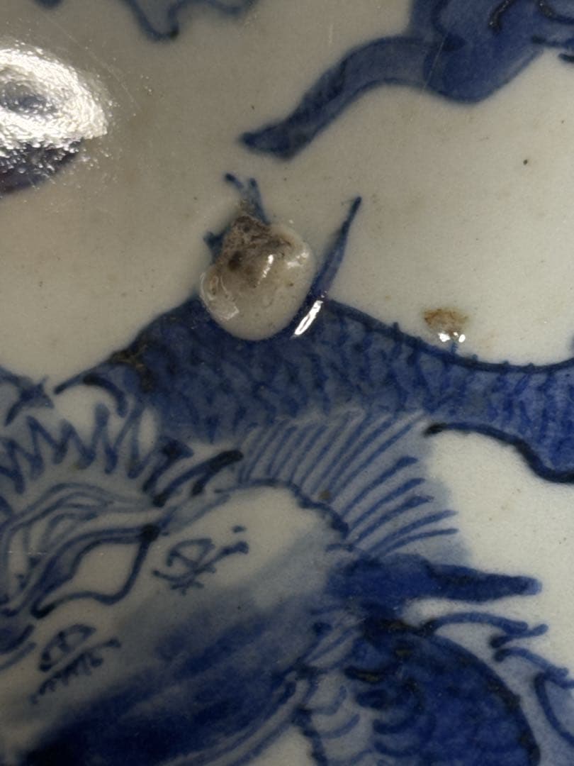 江戸期 湖東焼 染付 龍鳳凰唐草図 大鉢 鉢 彦根藩