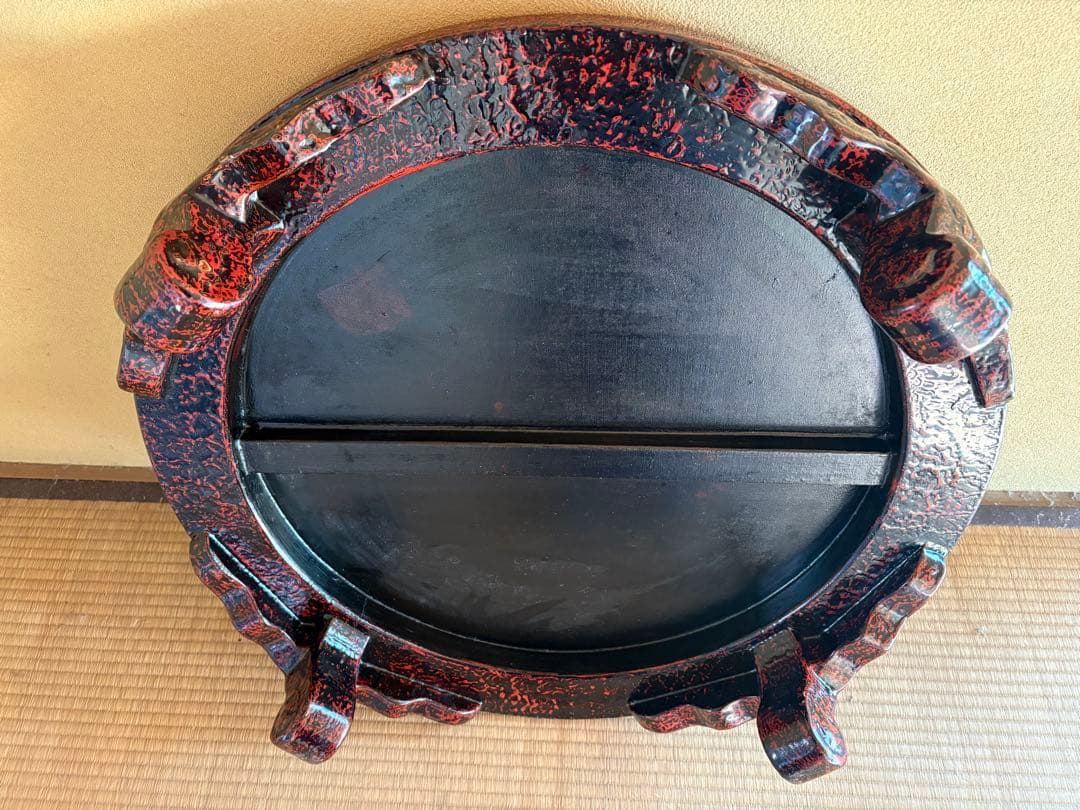 早い者勝ち 昭和レトロ 津軽塗り 螺鈿 円卓 座卓 ちゃぶ台 ローテーブル