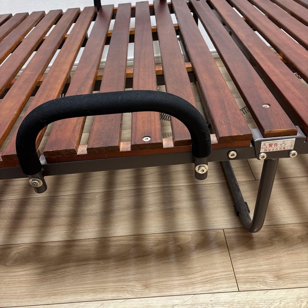 ミニマル　折りたたみベッド ダークブラウン シングルサイズ