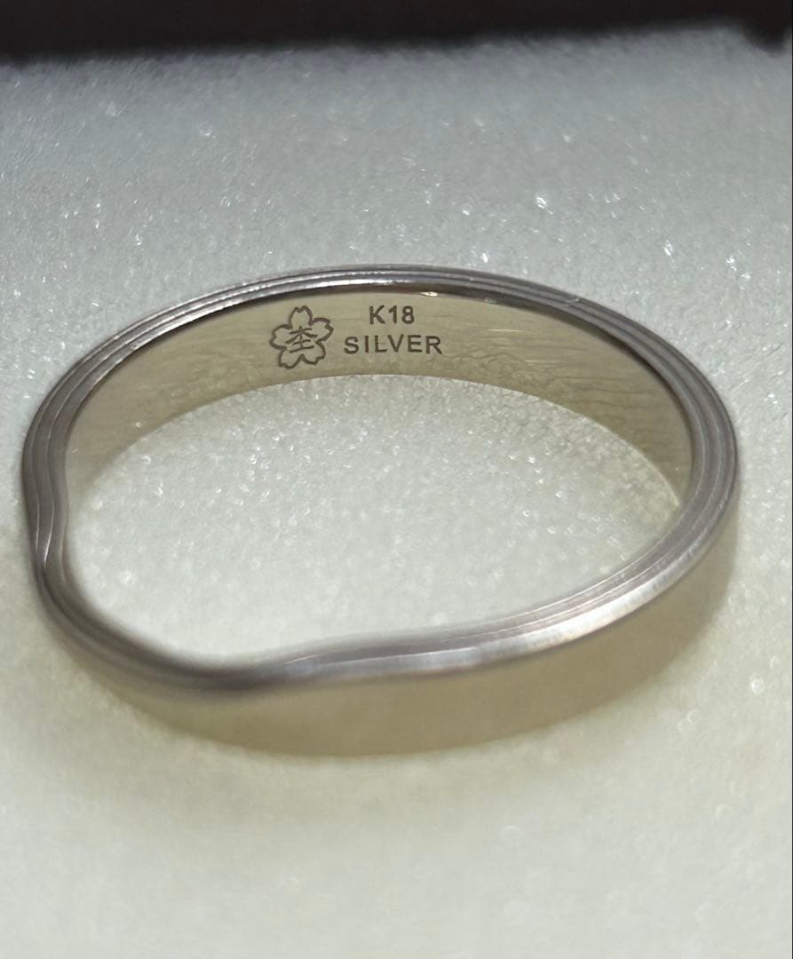 ゆりり 【杢目金屋】K18/Sv結婚指輪　15号 メンズ　レディース