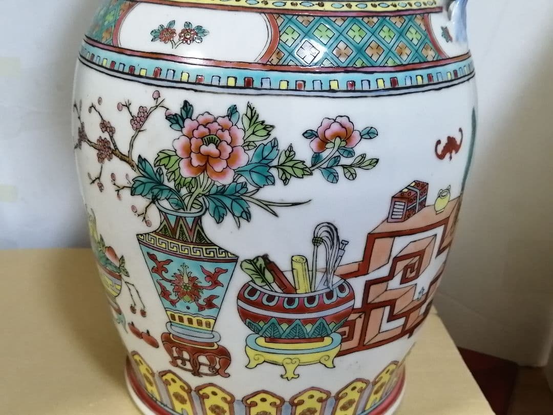 花瓶 窯印:大清同治年製 時代物 高約37cm 送料無料