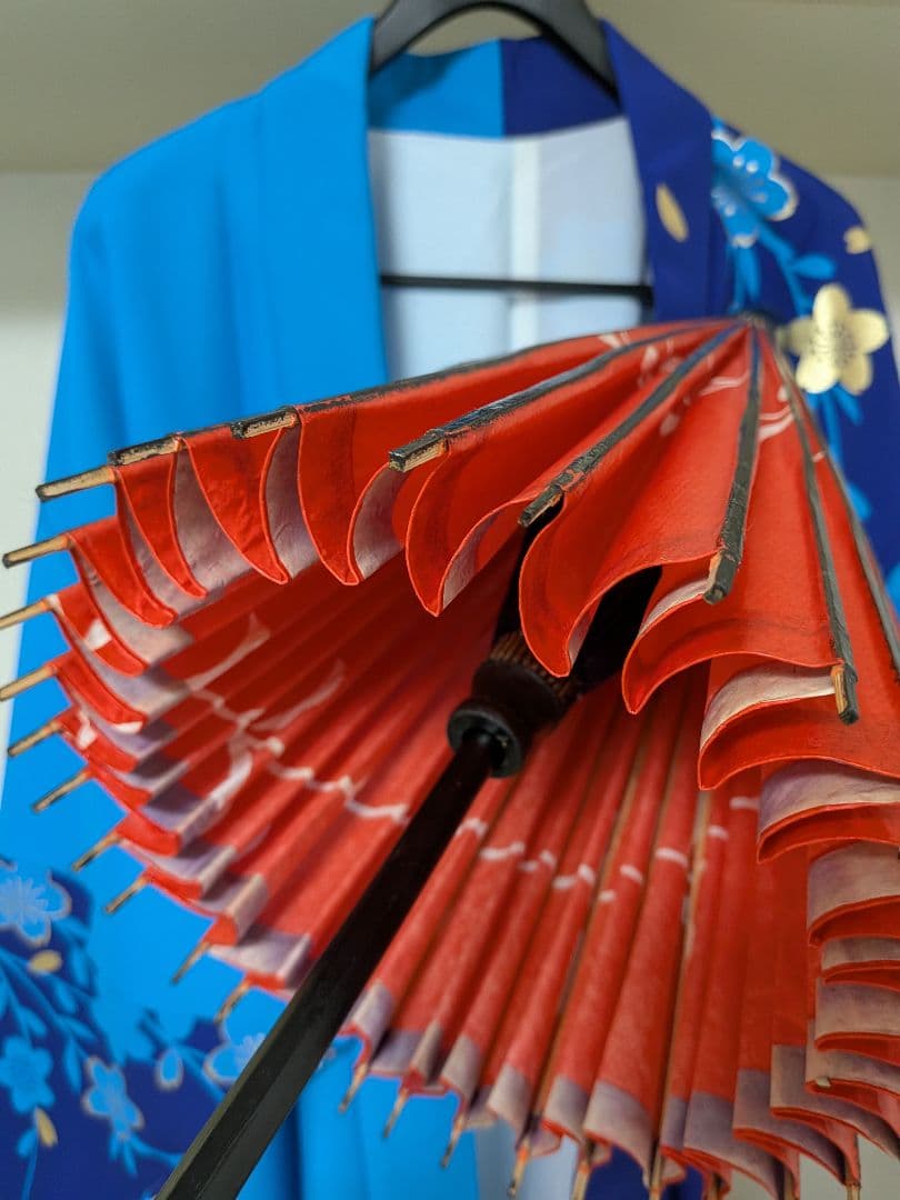 海外コレクター向け女性用優美ＪＡＰＡＮ着物＆日本和傘ペア２点セットコレクション