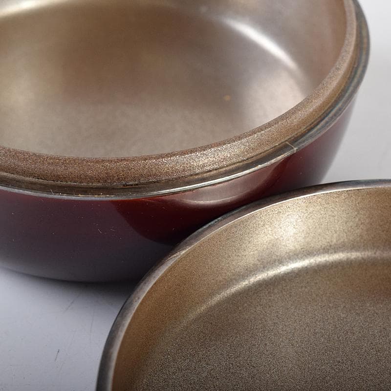 茶道具　山中塗　塗師　前端雅峯作　鯉蒔絵　内銀溜 　香合　共箱　D　R8486